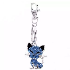 Smile Cat Opals Crystal Enamel HandBag Keyrings Keychains